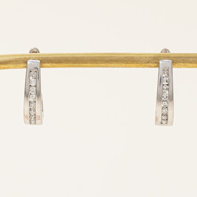 Diamond Oval Huggie Earrings | 0.50ctw |