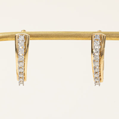 Diamond Half Hoop Earrings | 0.90ctw |
