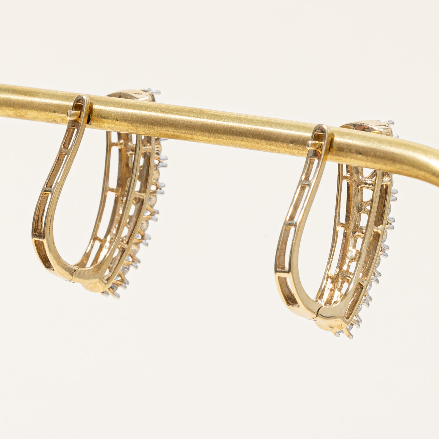 Diamond Oval Hoop Earrings | 0.92ctw |