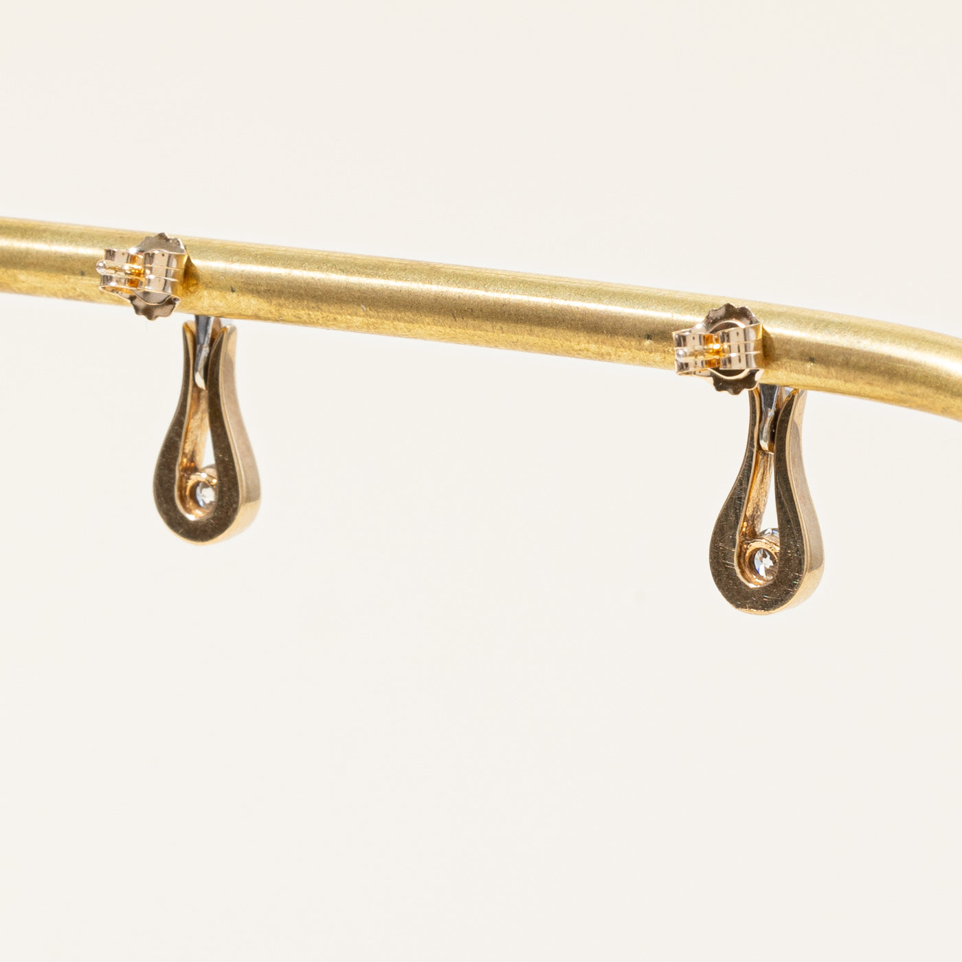 Two Tone Gold Diamond Earrings | 0.23ctw |