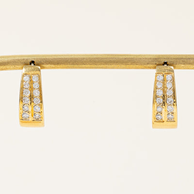 Diamond Oval Huggie Earrings | 0.48ctw |