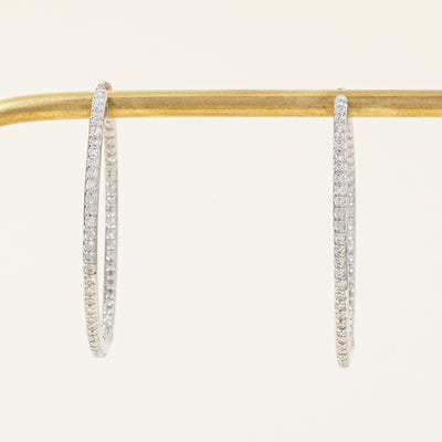 Large Diamond Hoop Earrings | 1.28ctw |