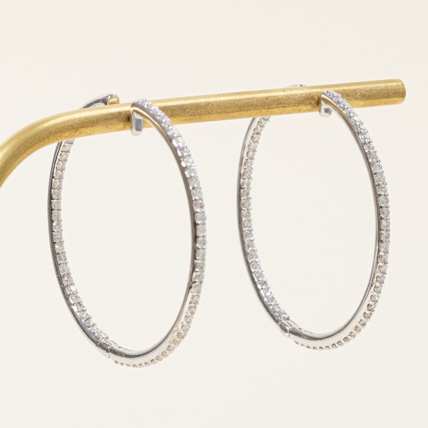Large Diamond Hoop Earrings | 1.28ctw |
