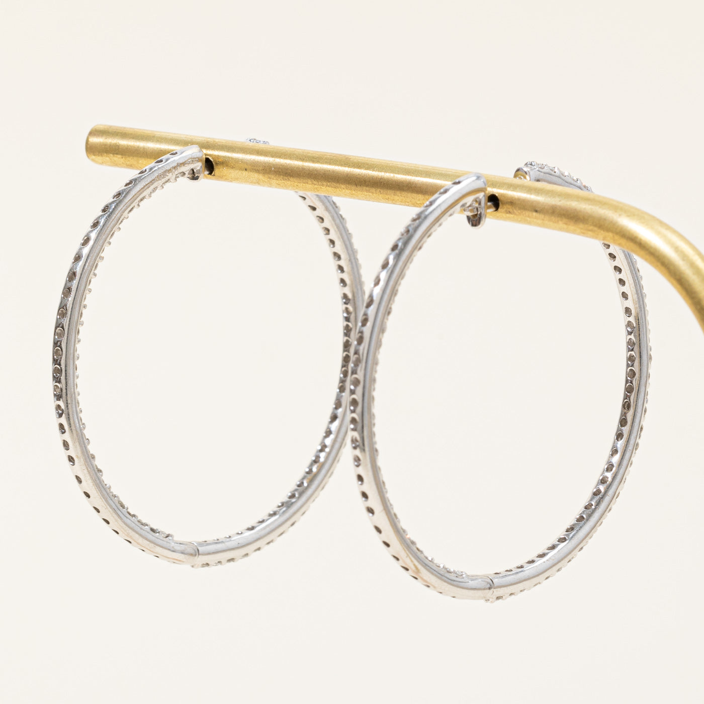 Large Diamond Hoop Earrings | 1.28ctw |