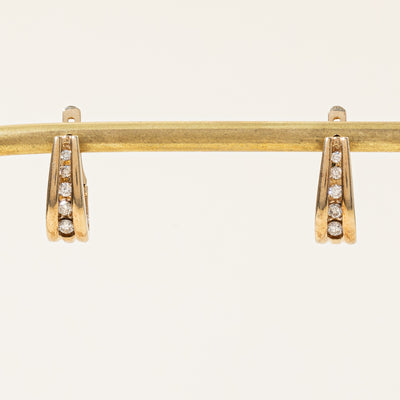Diamond Oval Huggie Earrings | 0.25ctw |