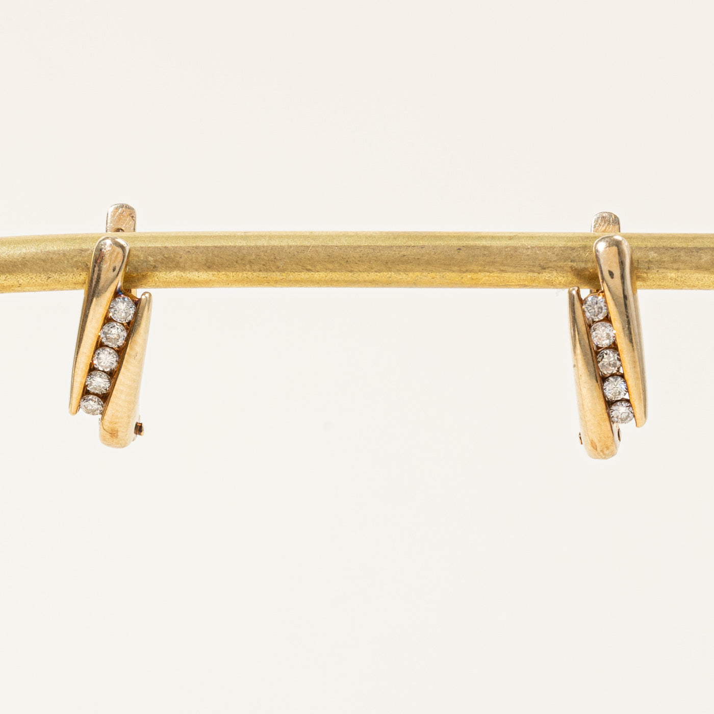 Diamond Oval Huggie Earrings | 0.23ctw |