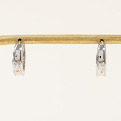 Tension Set Diamond Huggie Earrings | 0.24ctw |