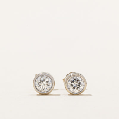 Bezel Set Diamond Stud Earrings | 0.55ctw |