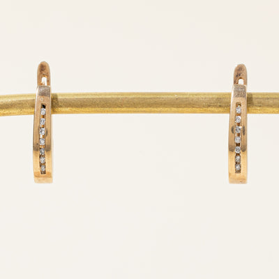 Diamond Oval Huggie Earrings | 0.14ctw |