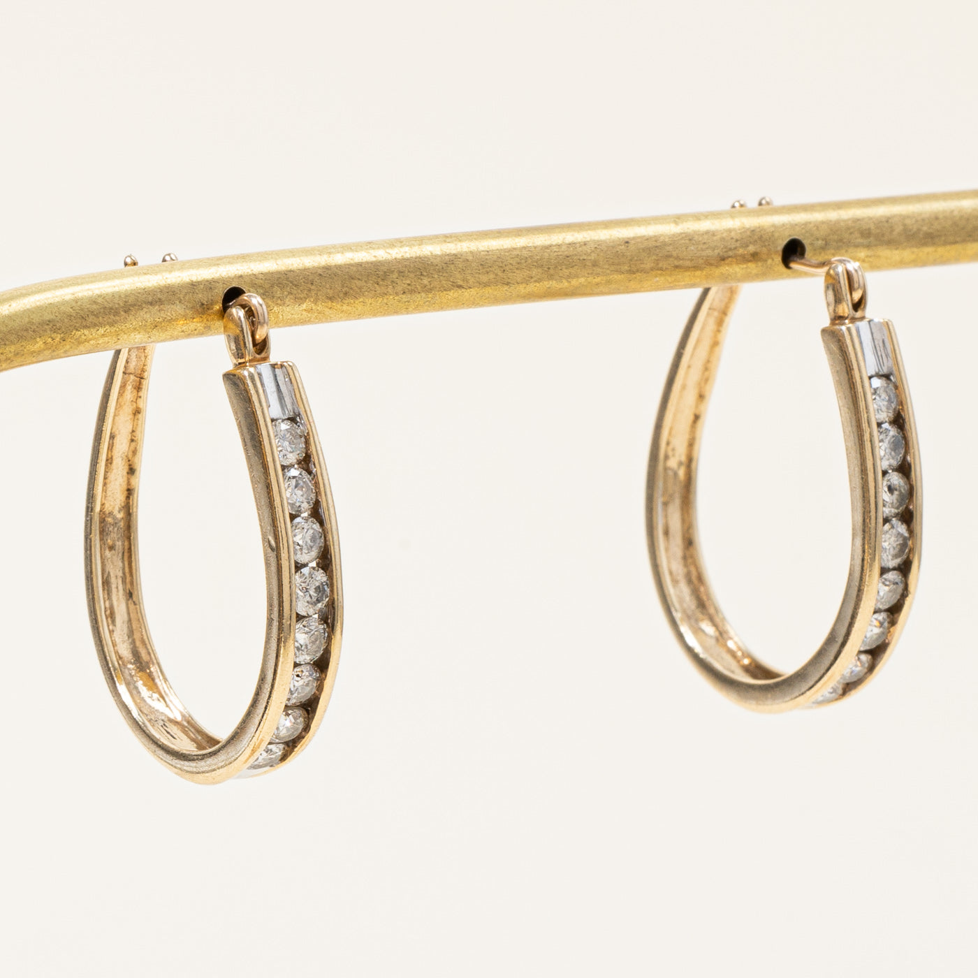 Diamond Oval Hoop Earrings | 0.97ctw |