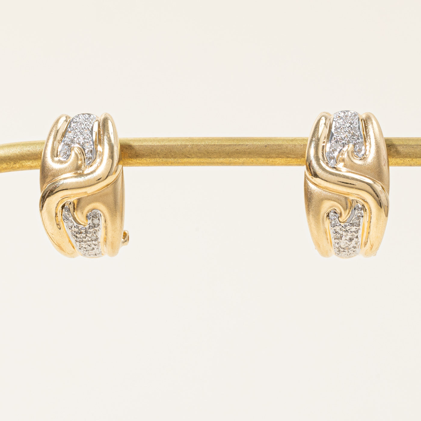Diamond Half Hoop Earrings | 0.10ctw |