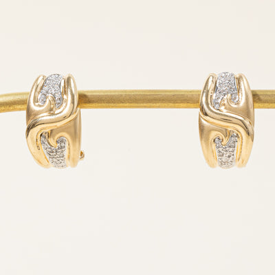 Diamond Half Hoop Earrings | 0.10ctw |