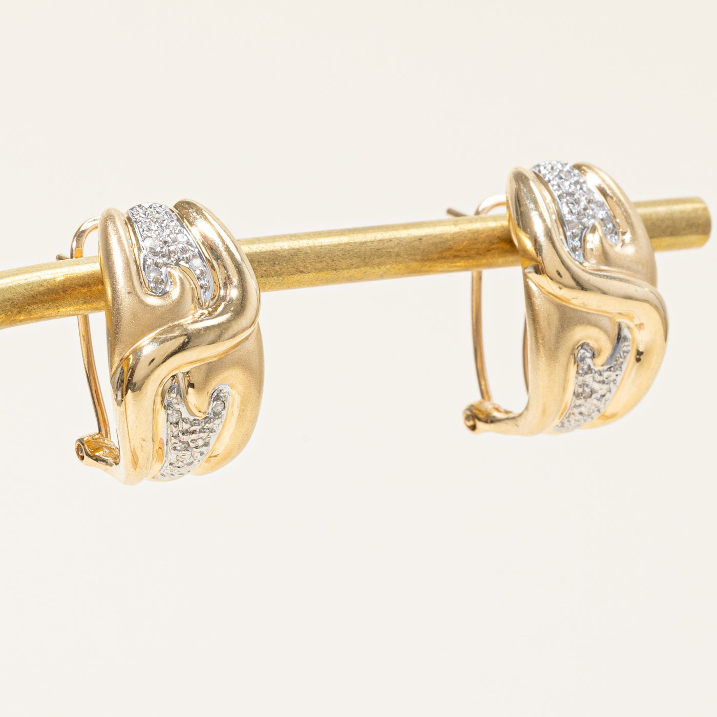 Diamond Half Hoop Earrings | 0.10ctw |