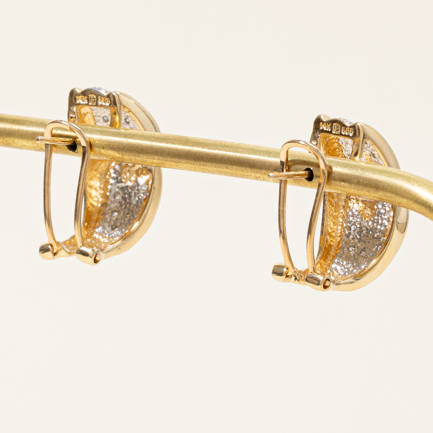 Diamond Half Hoop Earrings | 0.10ctw |