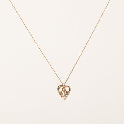 Diamond Angel Heart Necklace | 0.05ct | 18