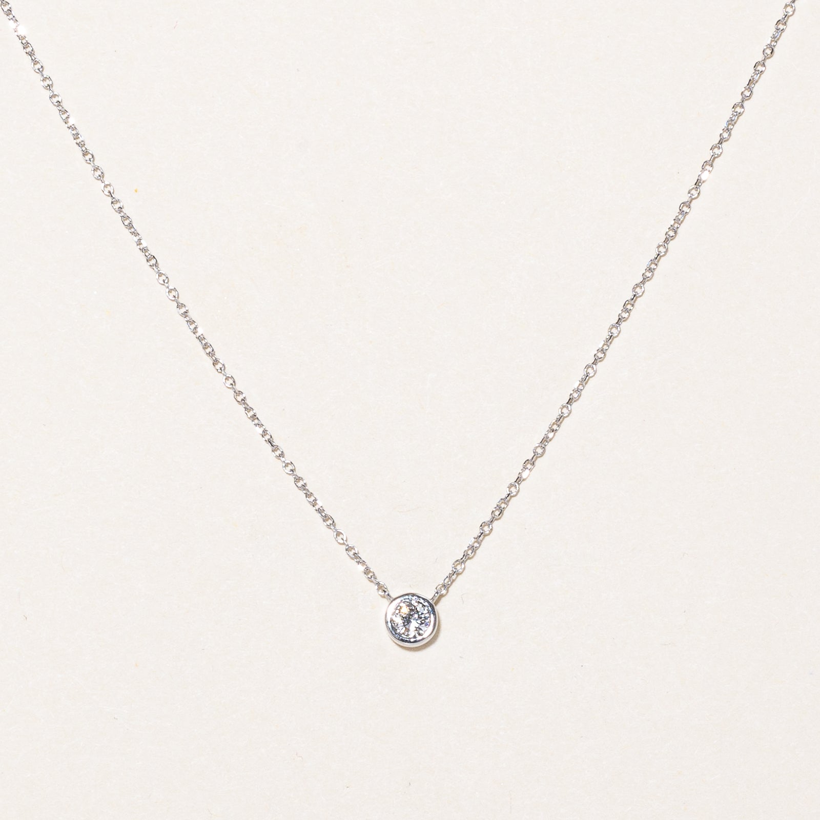 Bezel Set Diamond Necklace | 0.12ct | 18.5" |