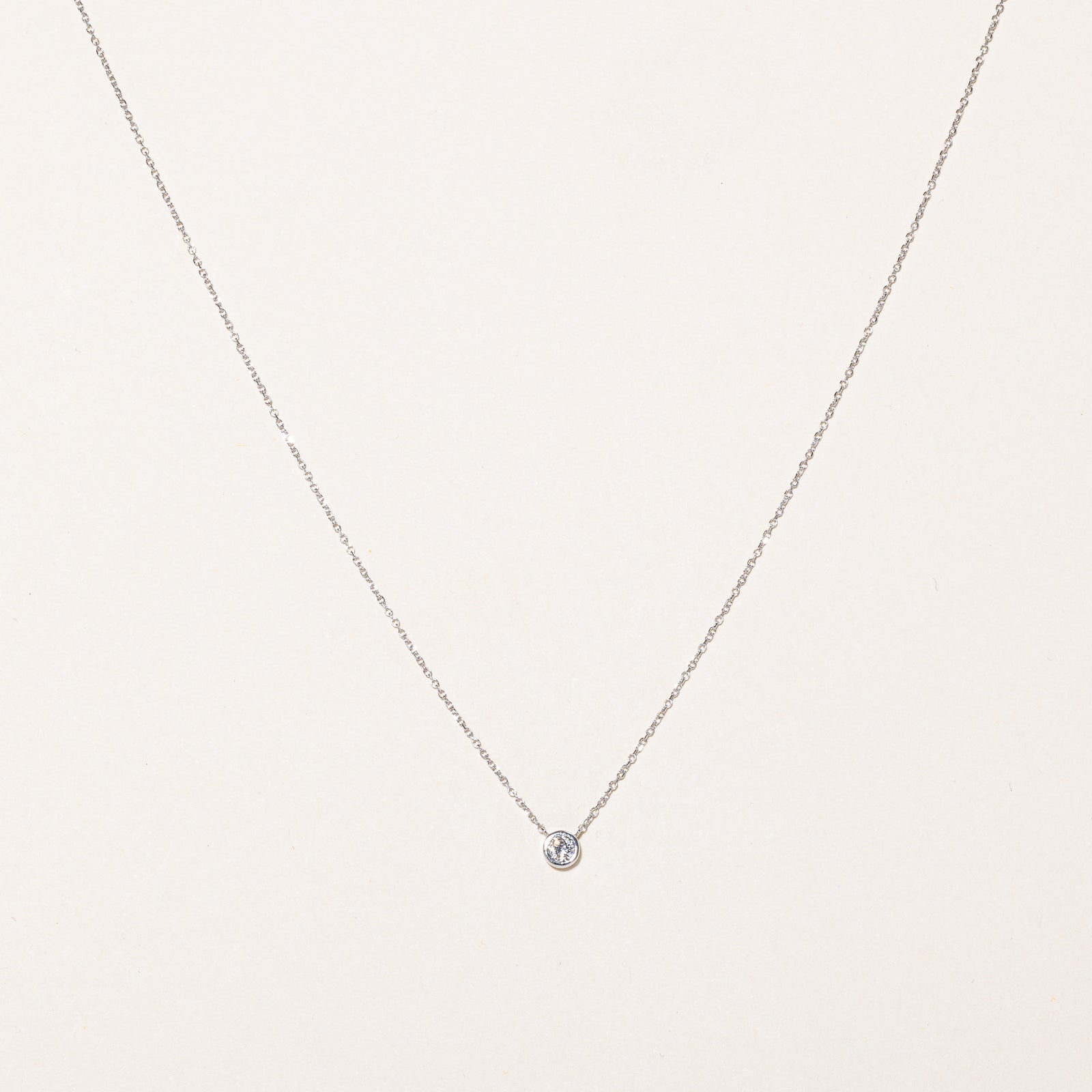 Bezel Set Diamond Necklace | 0.12ct | 18.5" |