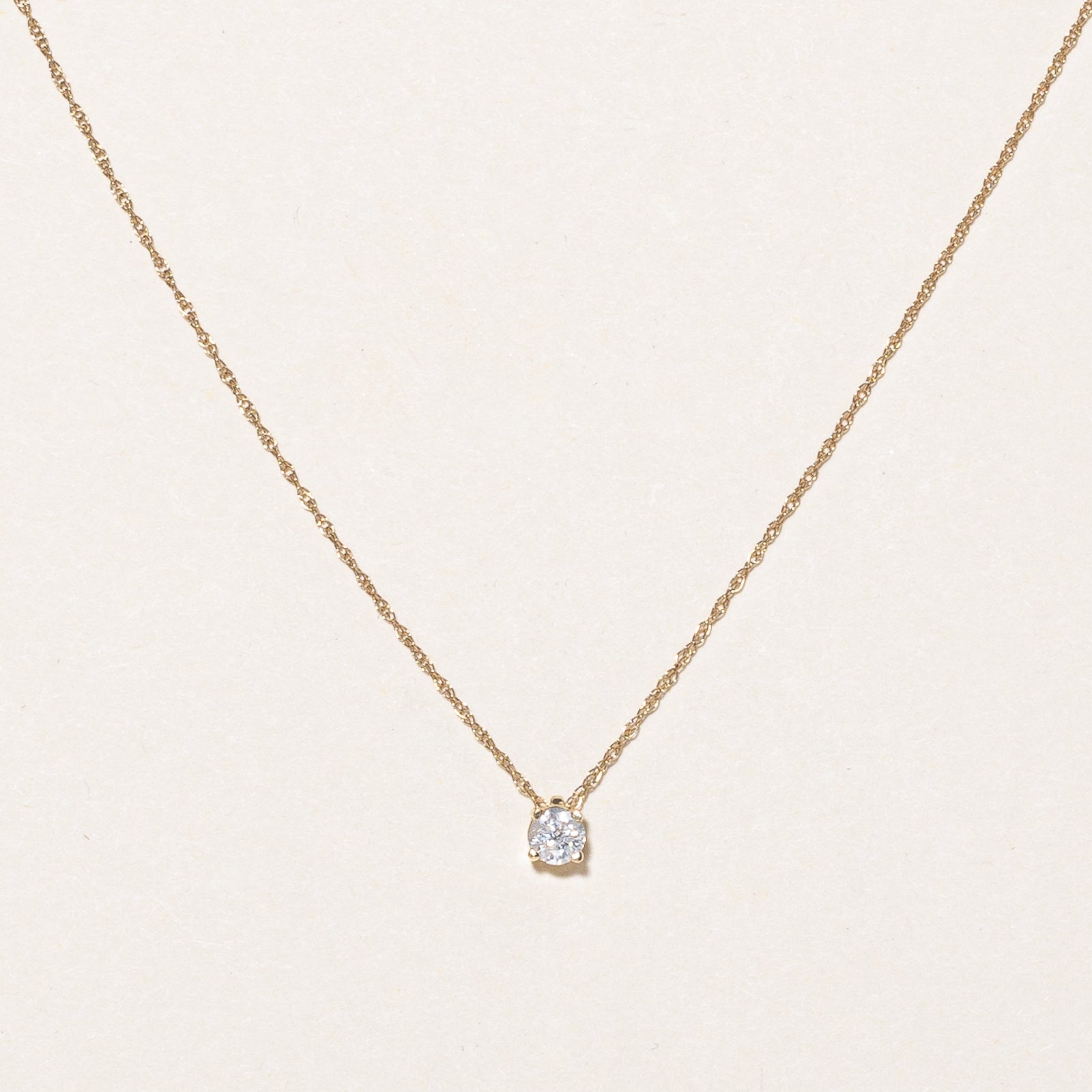 Solitaire Diamond Pendant & Necklace | 0.16ct | 18.5" |