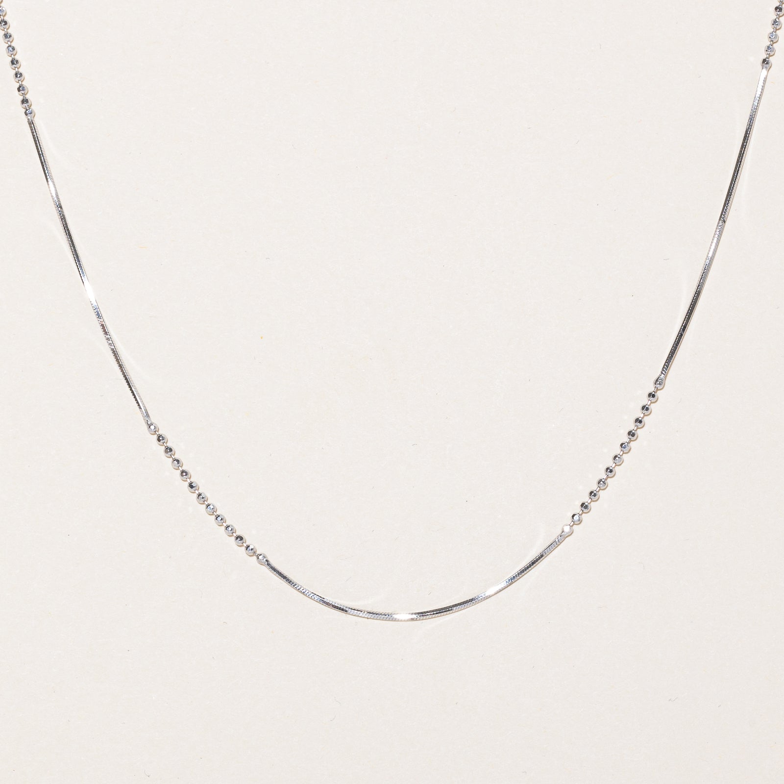 14k White Gold Beaded Chain | 18" |
