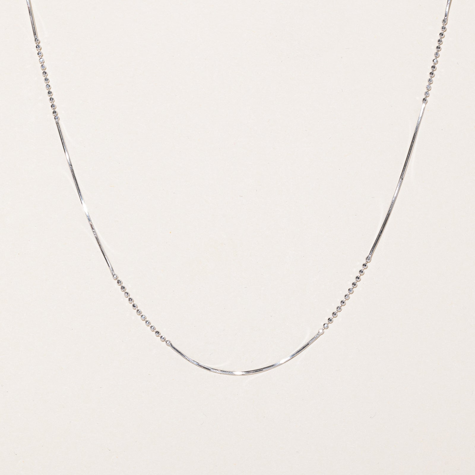 14k White Gold Beaded Chain | 18" |