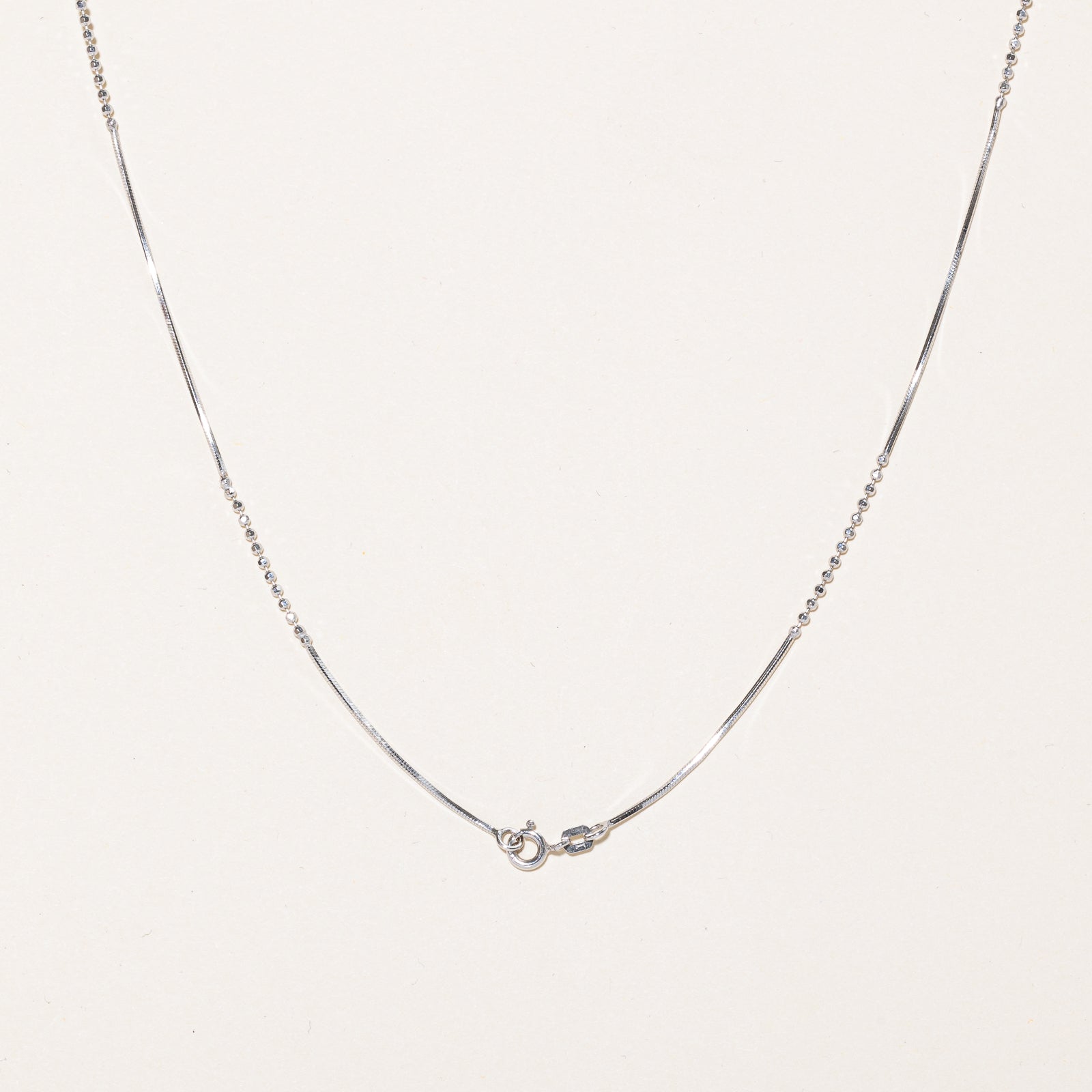 14k White Gold Beaded Chain | 18" |