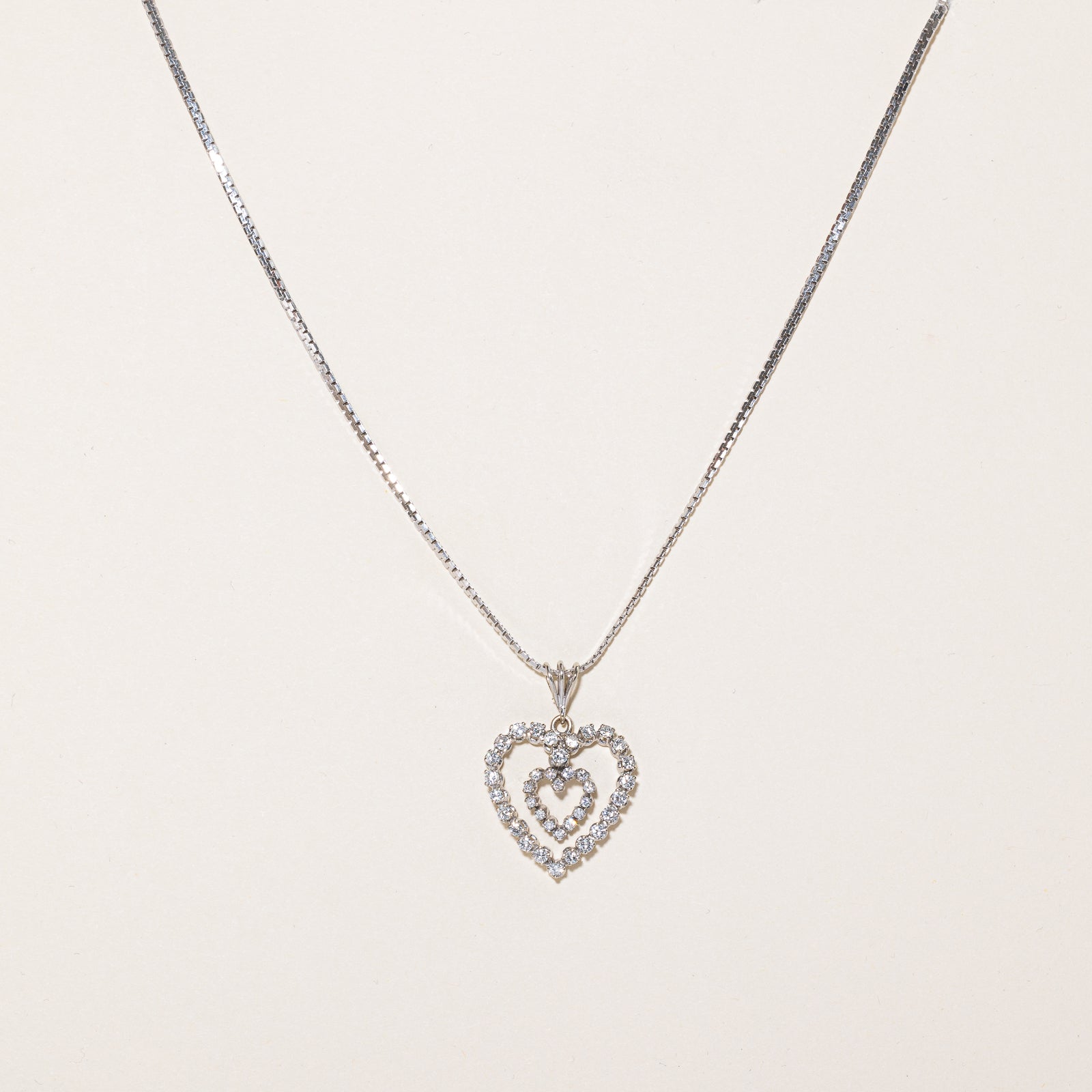 Diamond Heart Pendant & Necklace | 1.12ctw | 19.5" |