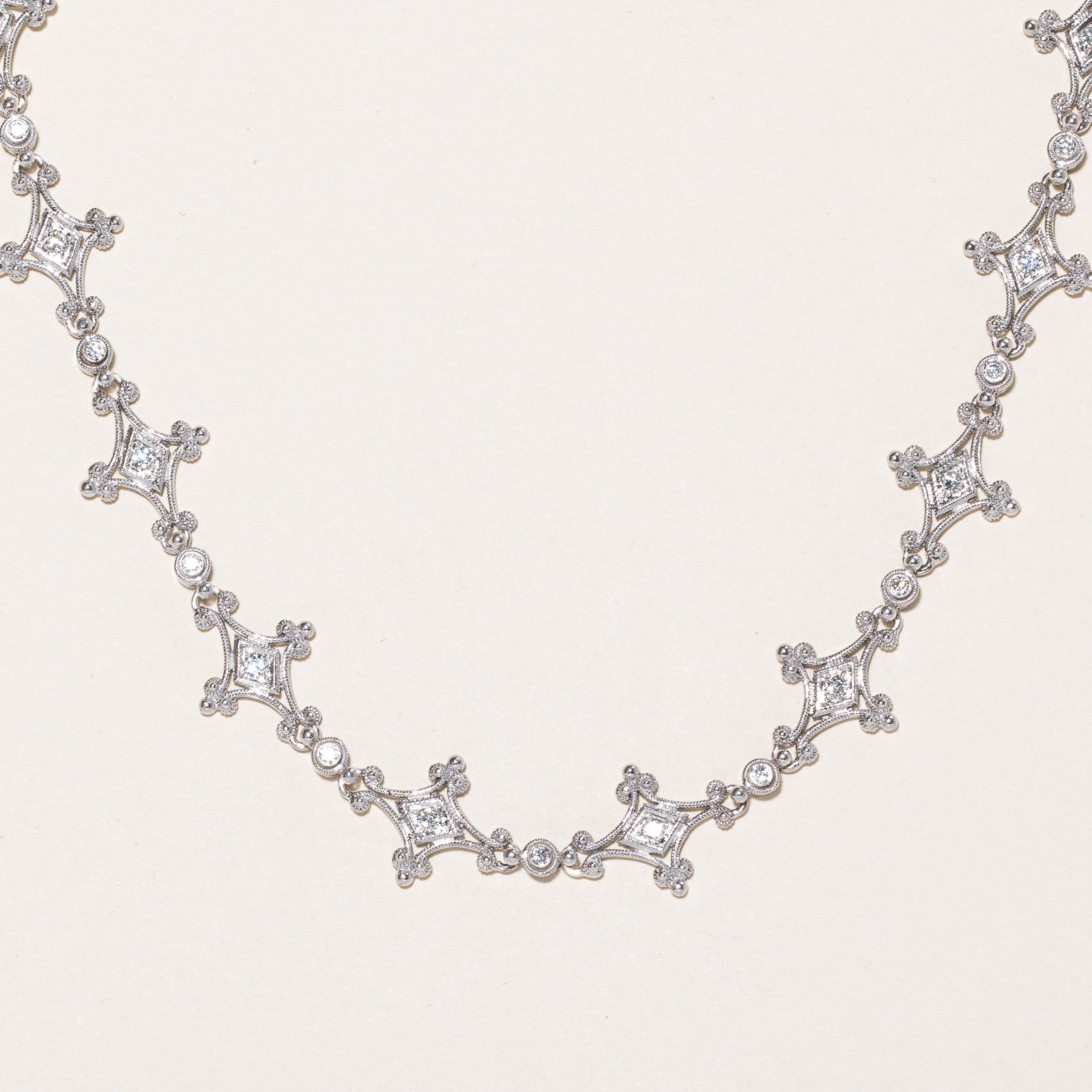 Ornate Diamond Necklace | 1.20ctw | 17" |