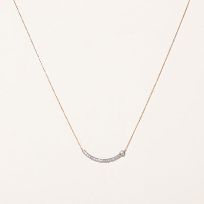 Diamond Scoop Pendant Necklace | 0.24ctw | 18