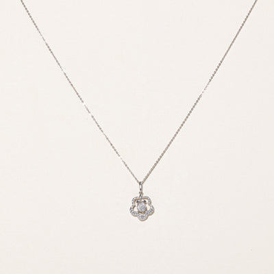 Diamond Flower Necklace | 0.14ctw | 16.5