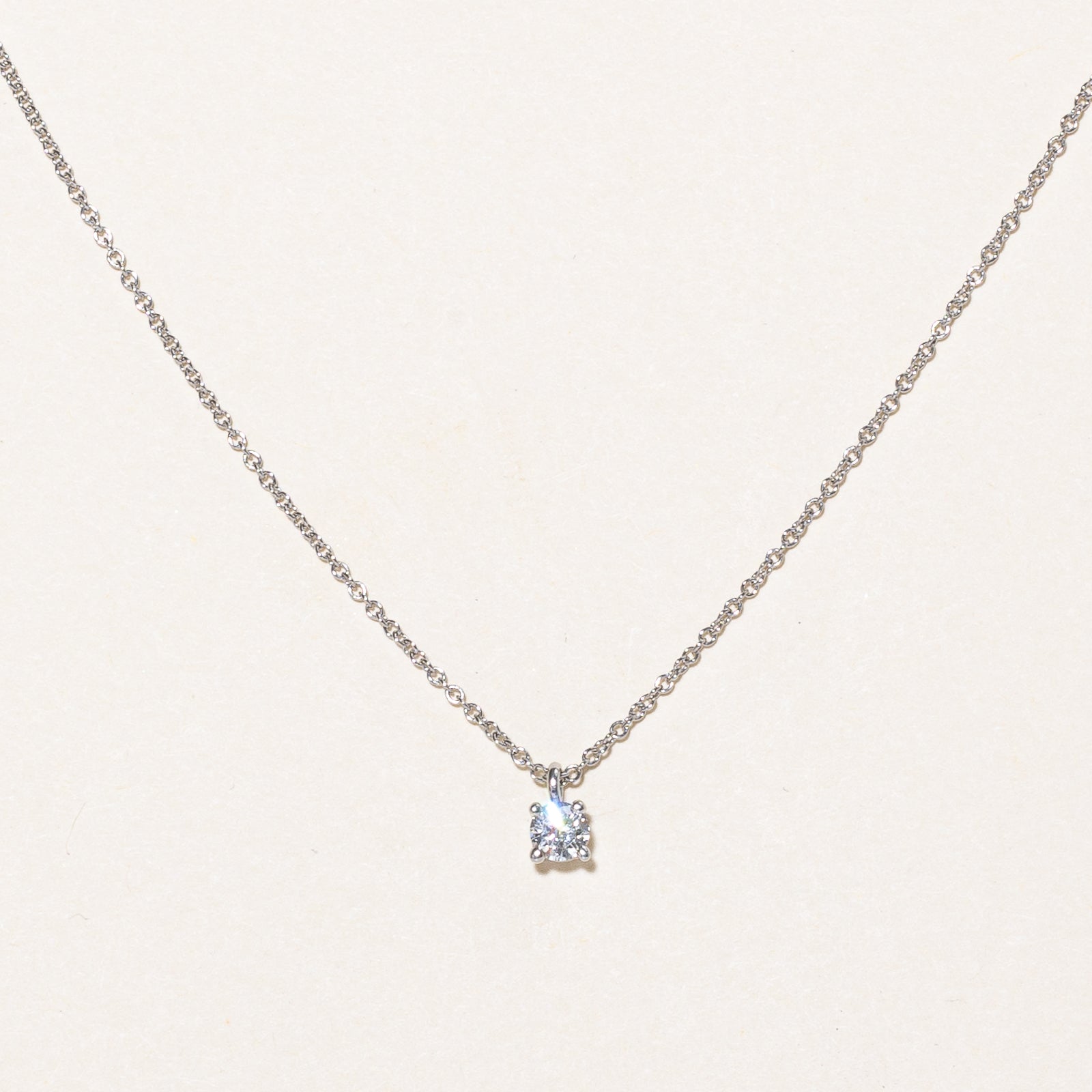 Solitaire Diamond Necklace | 0.18ct | 15.5" |