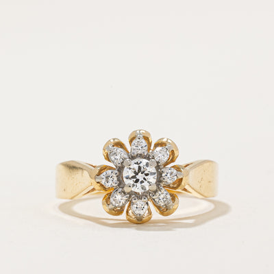Diamond Flower Cocktail Ring | 0.32ctw | SZ 5.75 |