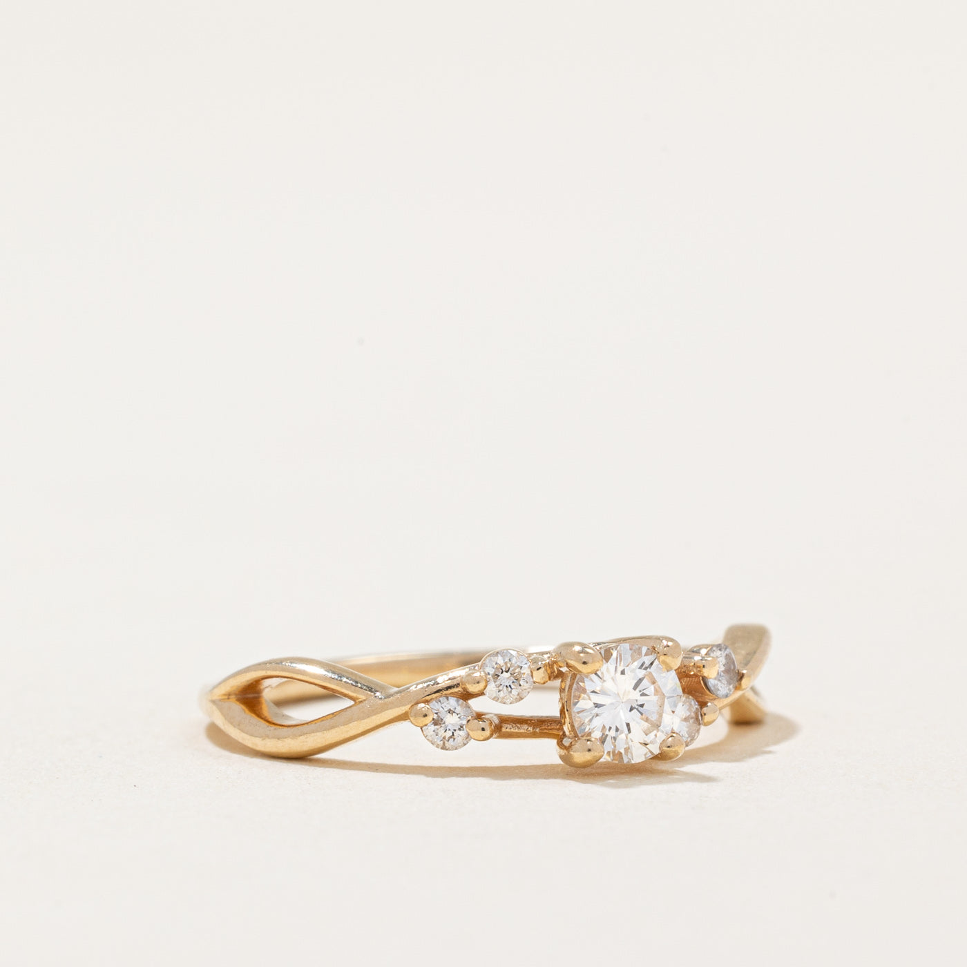 Diamond Accented Cross Over Ring | 0.26ctw | SZ 4.5 |