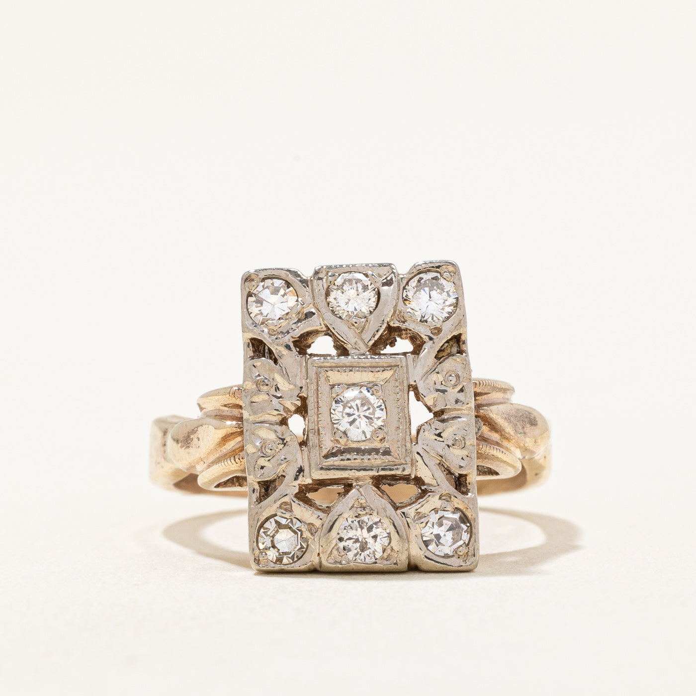 Bague cocktail sertie de diamants illusion | 0,35 ct | Taille 8 |