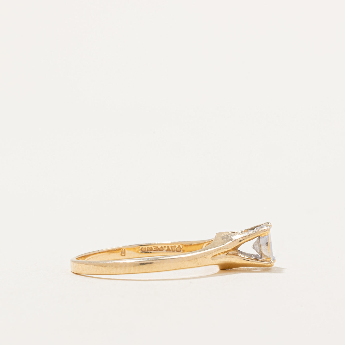Bague de fiançailles sertie d'un diamant clos | 0,18 ct | Taille 6 | 