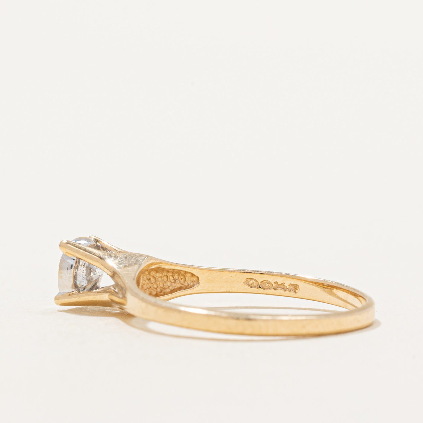 Bague de fiançailles sertie d'un diamant clos | 0,18 ct | Taille 6 | 