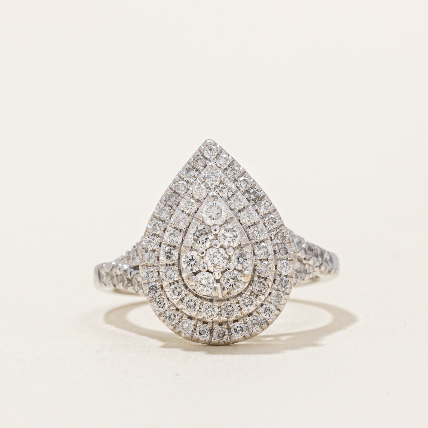 Pear Shaped Diamond Cluster Ring | 0.82ctw | SZ 5.75 |