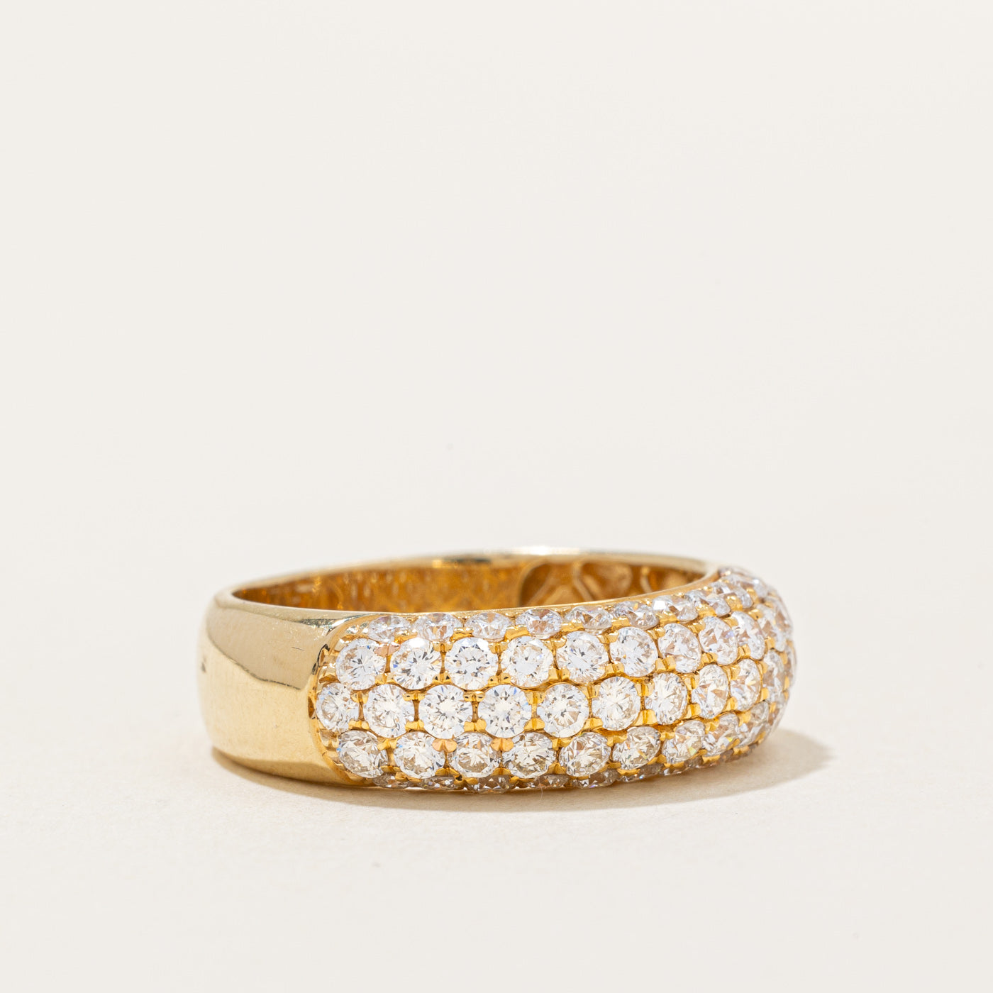 Bague sertie de diamants pavés | 1,20 ct | Taille 7,5 | 