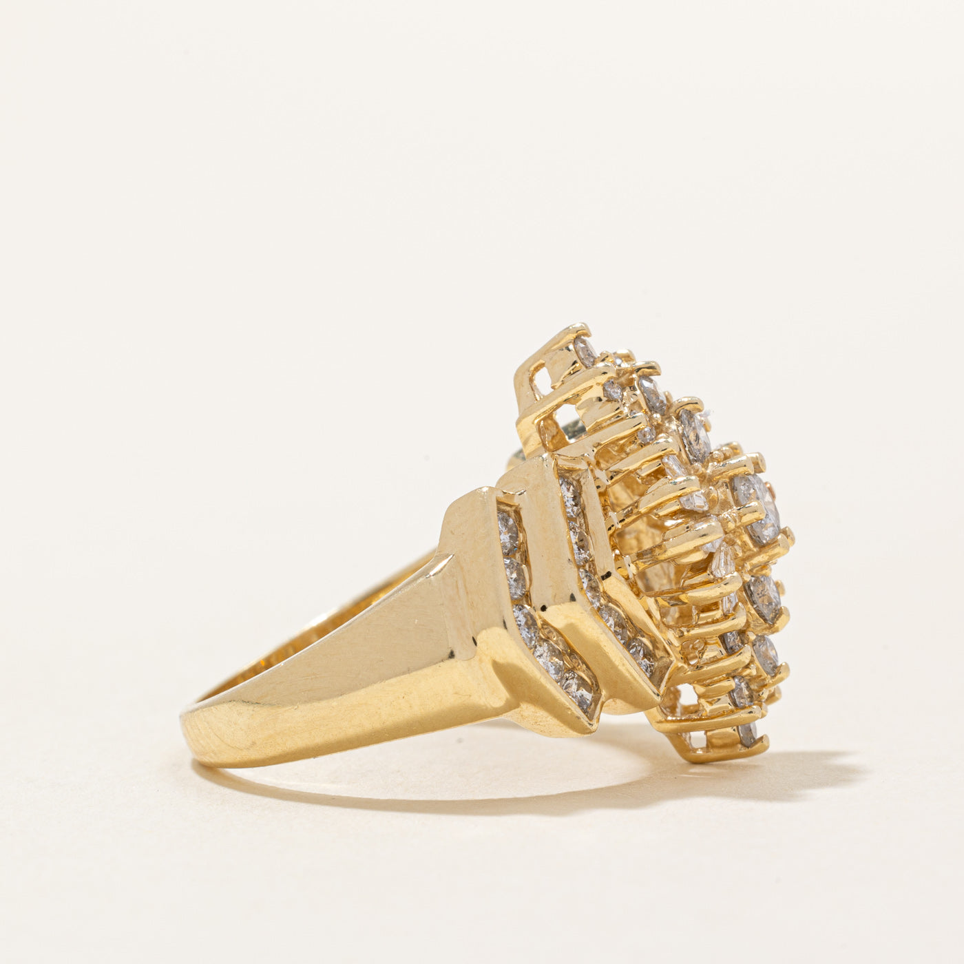 Diamond Cluster Cocktail Ring | 1.22ctw | SZ 6.75 |