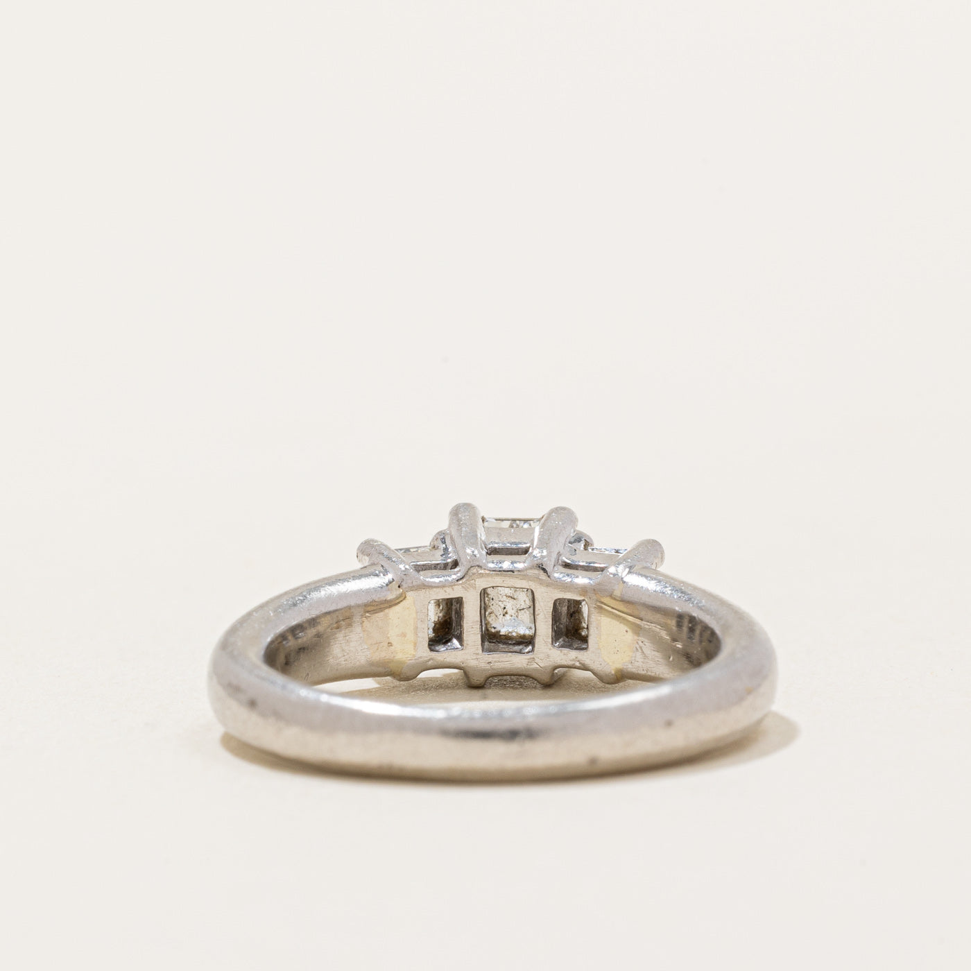 Three Stone Emerald Cut Diamond Engagement Ring | 0.80ctw VS2/SI1 H | SZ 4.75 |