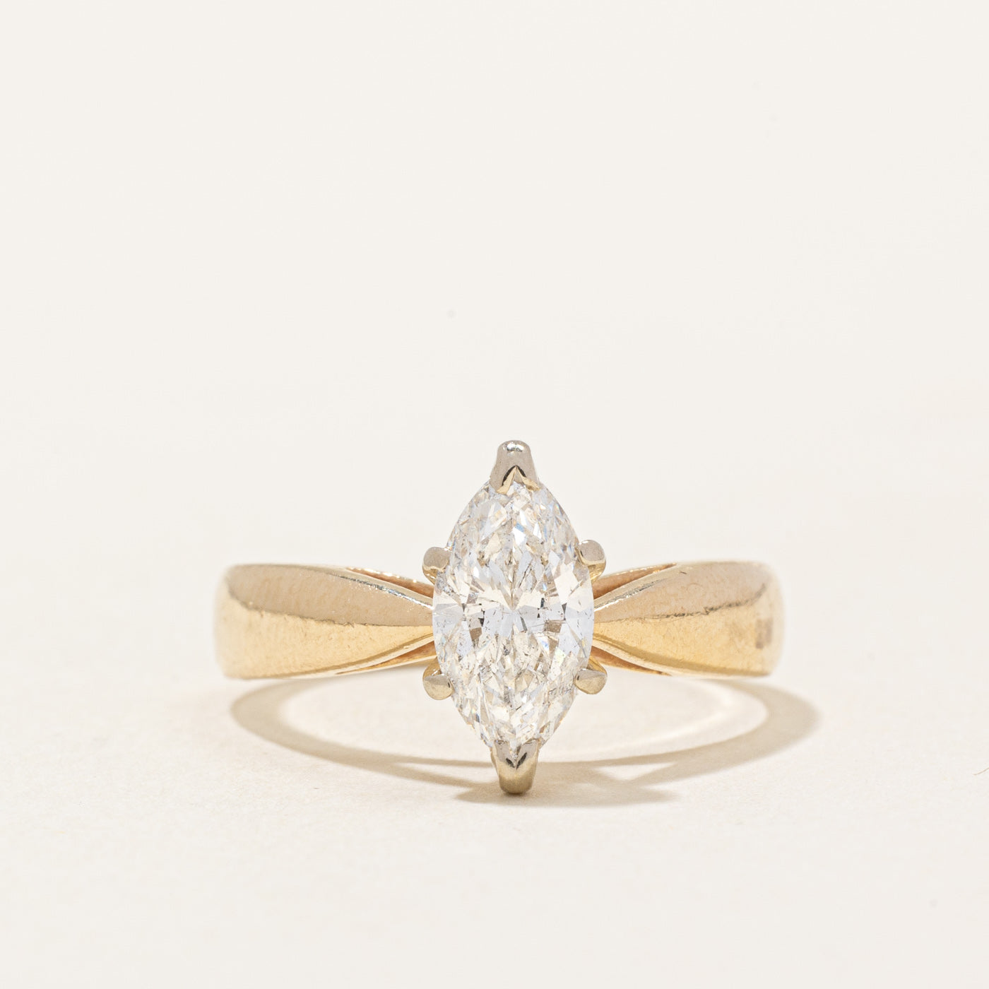 Bague de fiançailles en diamant taille marquise | 0,75 ct I1 F | Taille 4,5 | 