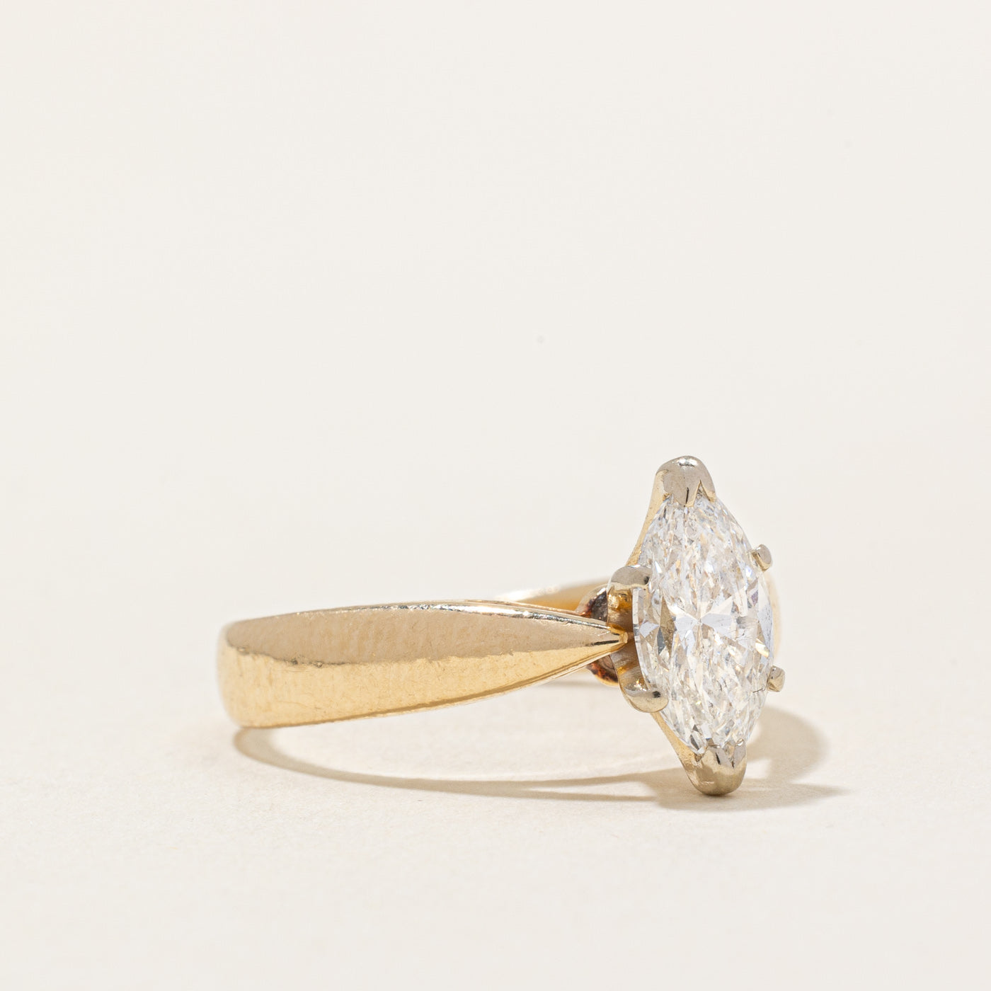 Bague de fiançailles en diamant taille marquise | 0,75 ct I1 F | Taille 4,5 | 