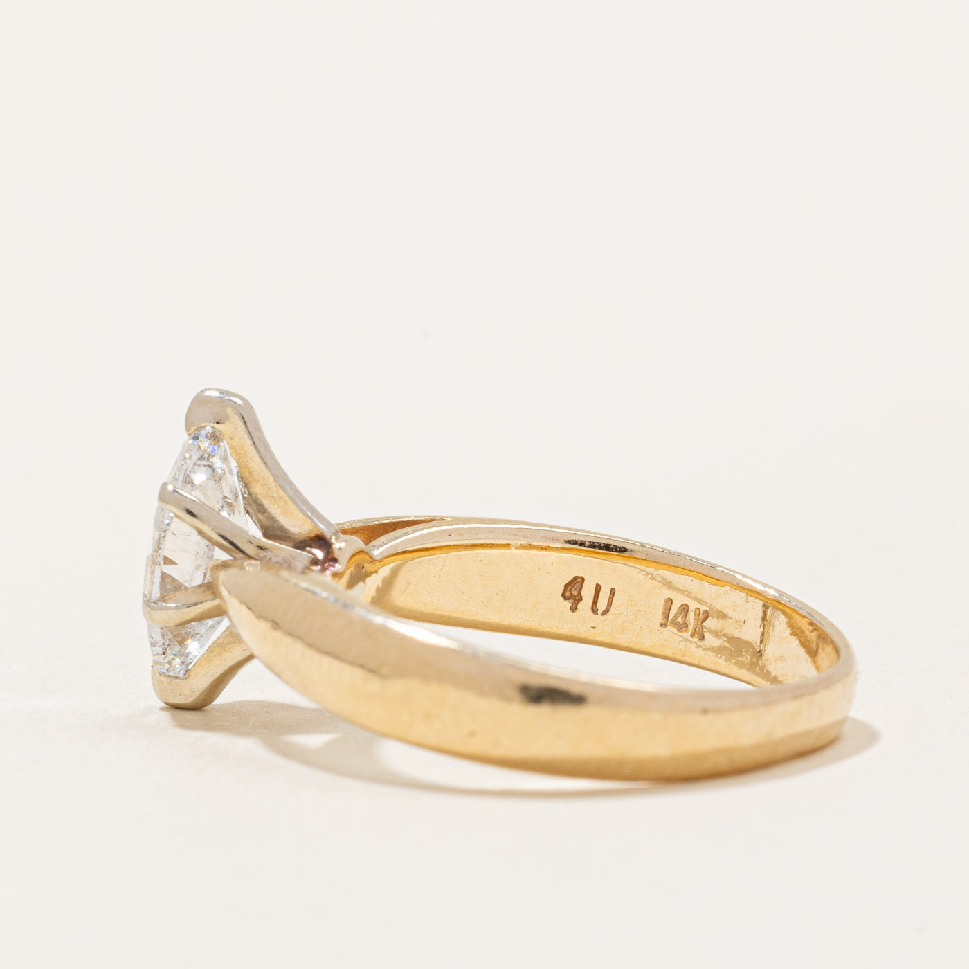 Bague de fiançailles en diamant taille marquise | 0,75 ct I1 F | Taille 4,5 | 