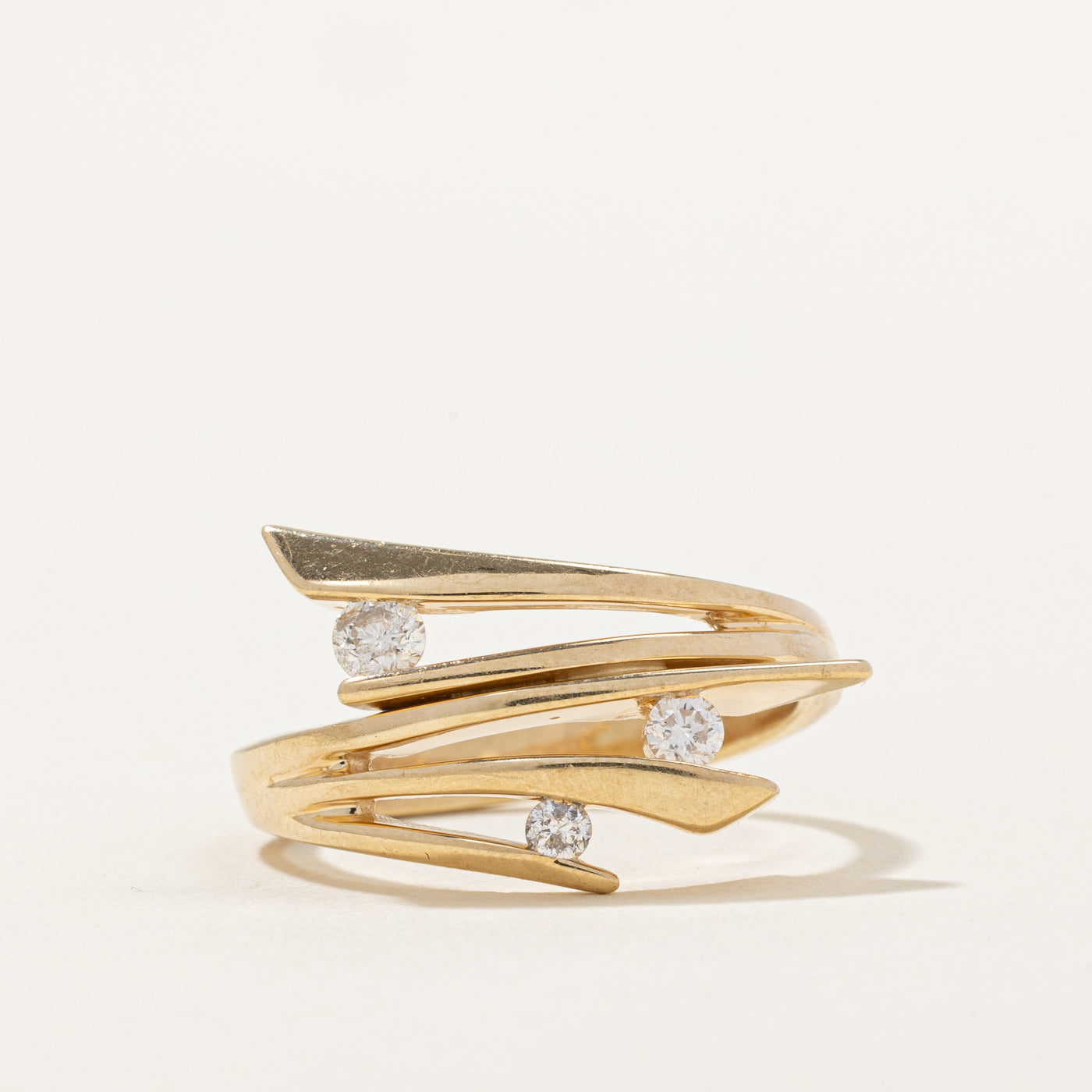 Diamond Layered Bypass Ring | 0.19ctw | SZ 6.75 |