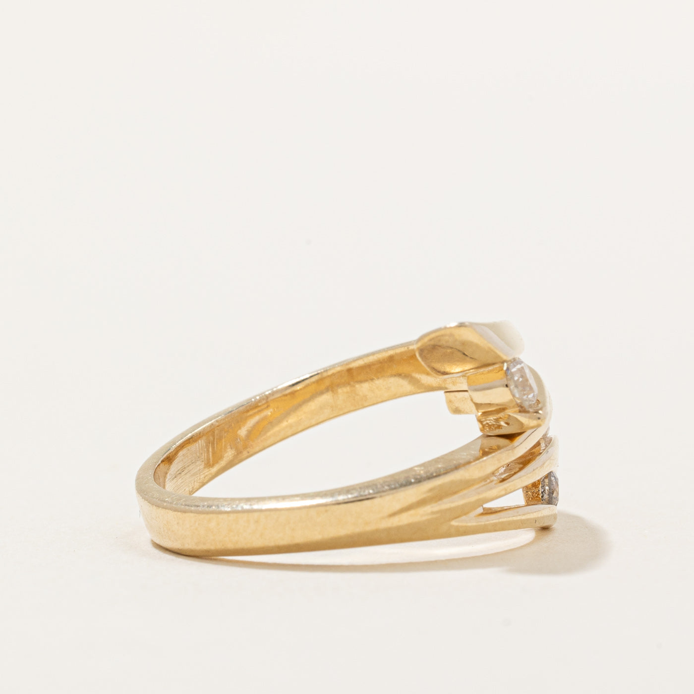 Diamond Layered Bypass Ring | 0.19ctw | SZ 6.75 |