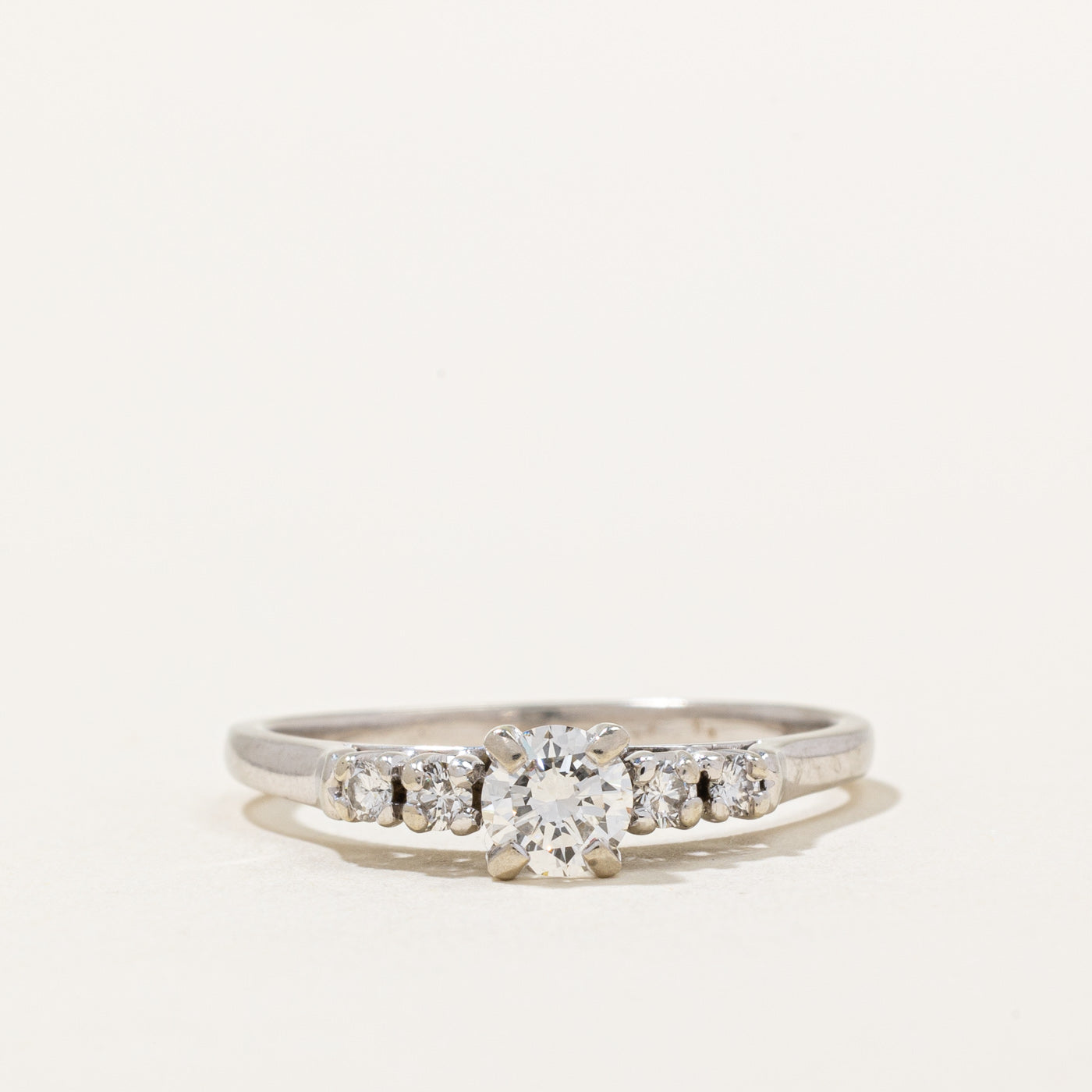Round Brilliant Cut Diamond Accented Ring | 0.48ctw | SZ 7.5 |