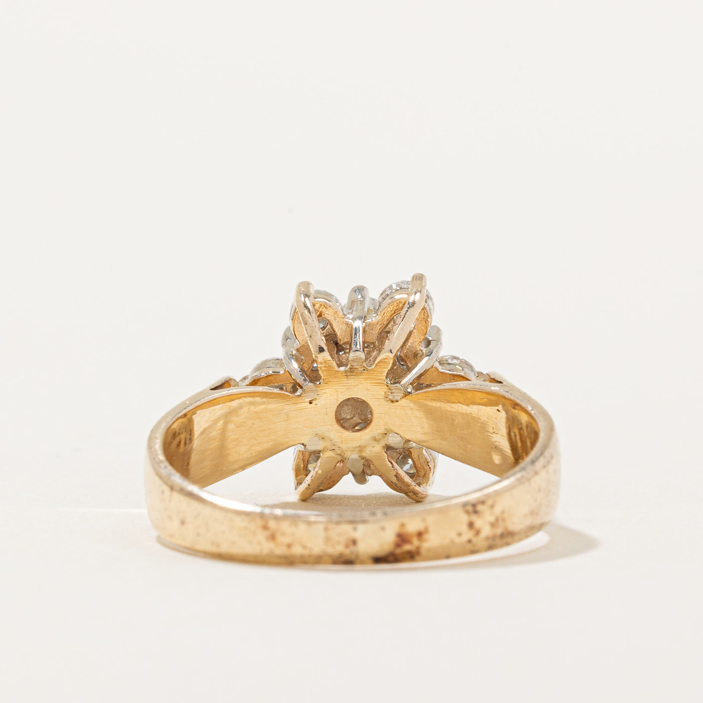 Diamond Petal Cluster Cocktail Ring | 0.94ctw | SZ 7 |