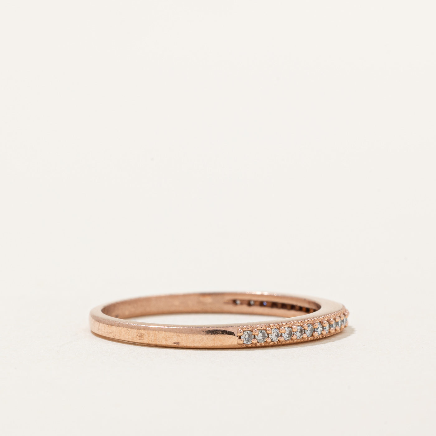 Rose Gold Semi Eternity Diamond Band | 0.12ctw | SZ 8.75 |