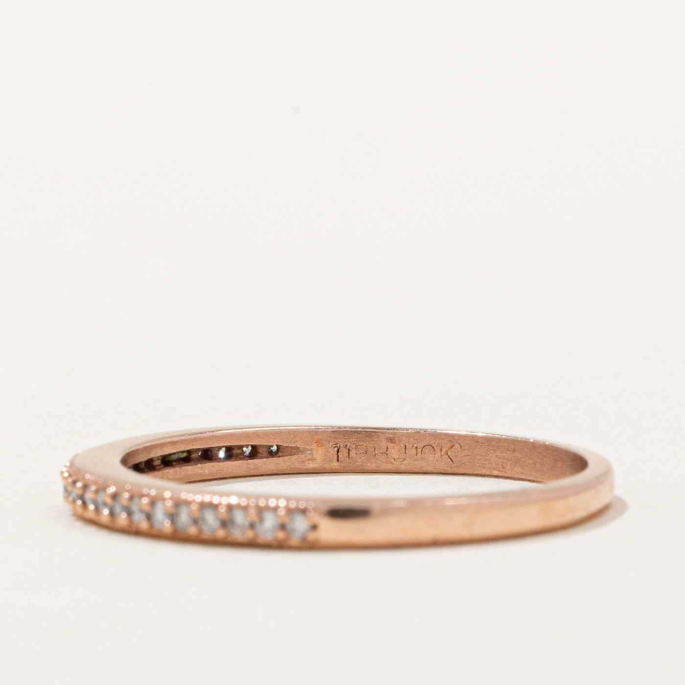 Rose Gold Semi Eternity Diamond Band | 0.12ctw | SZ 8.75 |