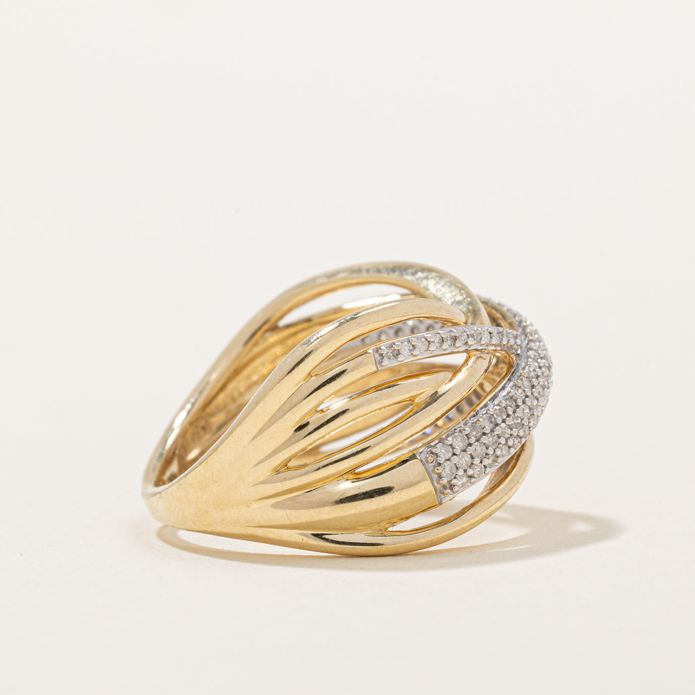 Diamond Multi Cross Over Ring | 0.20ctw | SZ 6 |