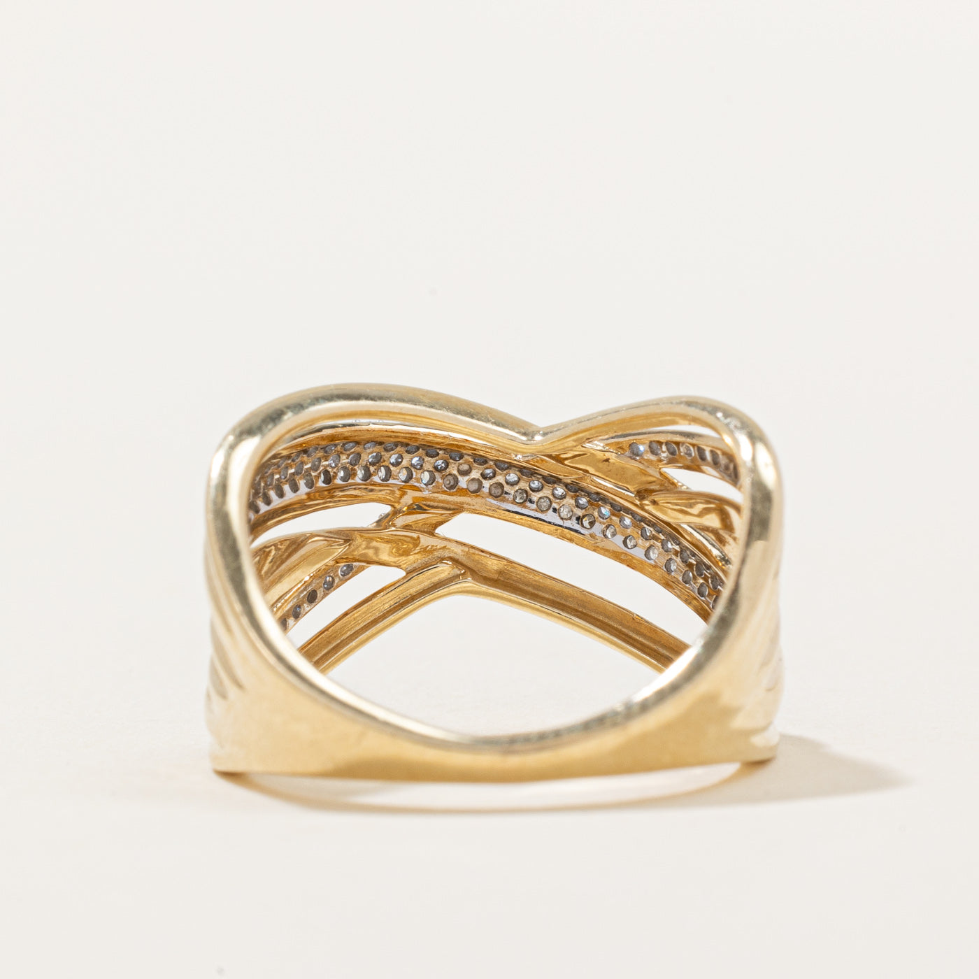 Diamond Multi Cross Over Ring | 0.20ctw | SZ 6 |